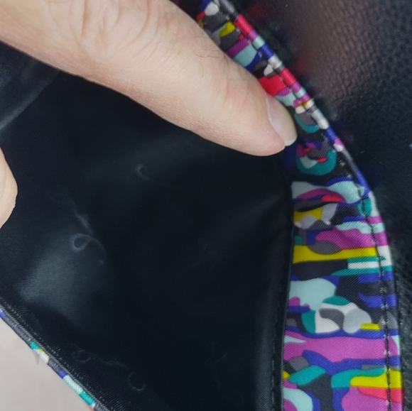 Vera Bradley Black Watercolor Brush Stroke Envelope Wristlet Wallet Clutch Zip - Picture 9 of 13